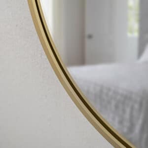 Joy Gold Ovale Wandspiegel im gelb Rahmen aus gebürstetem Aluminium-4