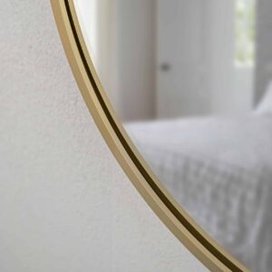 Joy Gold Ovale Wandspiegel im gelb Rahmen aus gebürstetem Aluminium-4