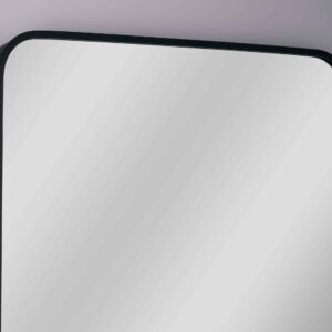 Nico Black Ovale Ecken Rechteck Wandspiegel im schwarzen Rahmen aus gebürstetem Aluminium-2