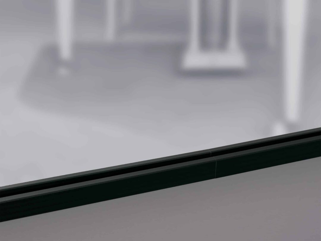 Nico Black Ovale Ecken Rechteck Wandspiegel im schwarzen Rahmen aus gebürstetem Aluminium-3