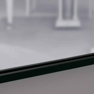 Nico Black Ovale Ecken Rechteck Wandspiegel im schwarzen Rahmen aus gebürstetem Aluminium-3