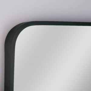 Nico Black Ovale Ecken Rechteck Wandspiegel im schwarzen Rahmen aus gebürstetem Aluminium-4