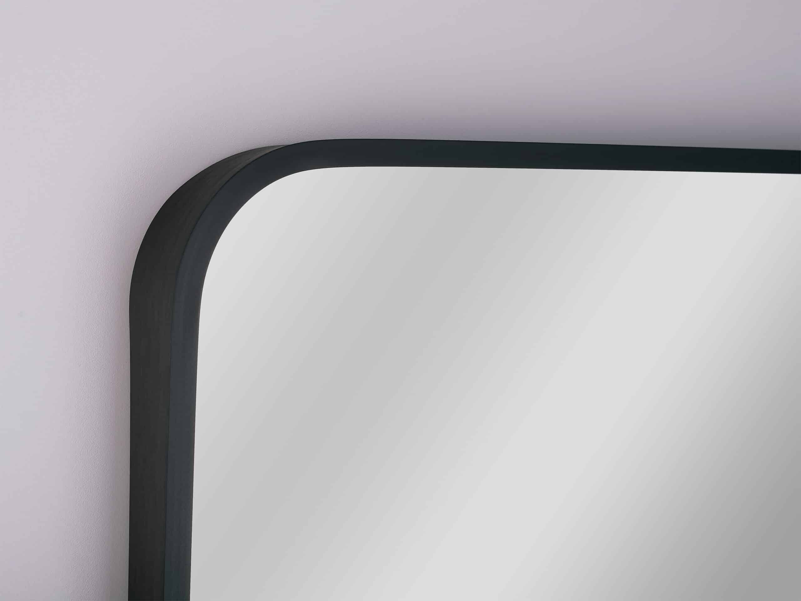 Nico Black Ovale Ecken Rechteck Wandspiegel im schwarzen Rahmen aus gebürstetem Aluminium-4 Nico Black Ovale Ecken Rechteck Wandspiegel im schwarzen Rahmen aus gebürstetem Aluminium-4