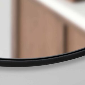 Nico Kolo Black Kreis Wandspiegel im schwarzen Rahmen aus gebürstetem Aluminium Ø60 - 80-2