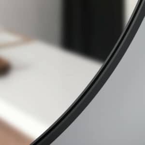 Nico Kolo Black Kreis Wandspiegel im schwarzen Rahmen aus gebürstetem Aluminium Ø60 - 80-3