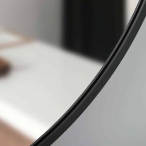 Nico Kolo Black Kreis Wandspiegel im schwarzen Rahmen aus gebürstetem Aluminium Ø60 - 80-3