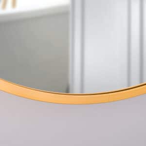 Nico Kolo Gold Kreis Wandspiegel im gelb Rahmen aus gebürstetem Aluminium Ø60 - 80-3