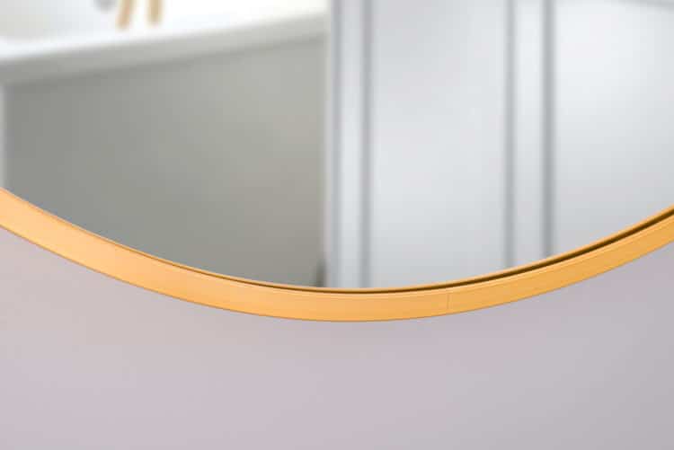 Nico Kolo Gold Kreis Wandspiegel im gelb Rahmen aus gebürstetem Aluminium Ø60 - 80-3