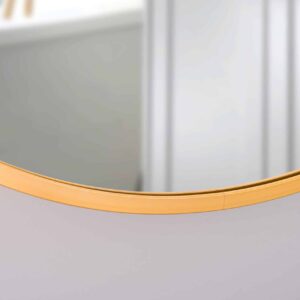 Nico Kolo Gold Kreis Wandspiegel im gelb Rahmen aus gebürstetem Aluminium Ø60 - 80-3