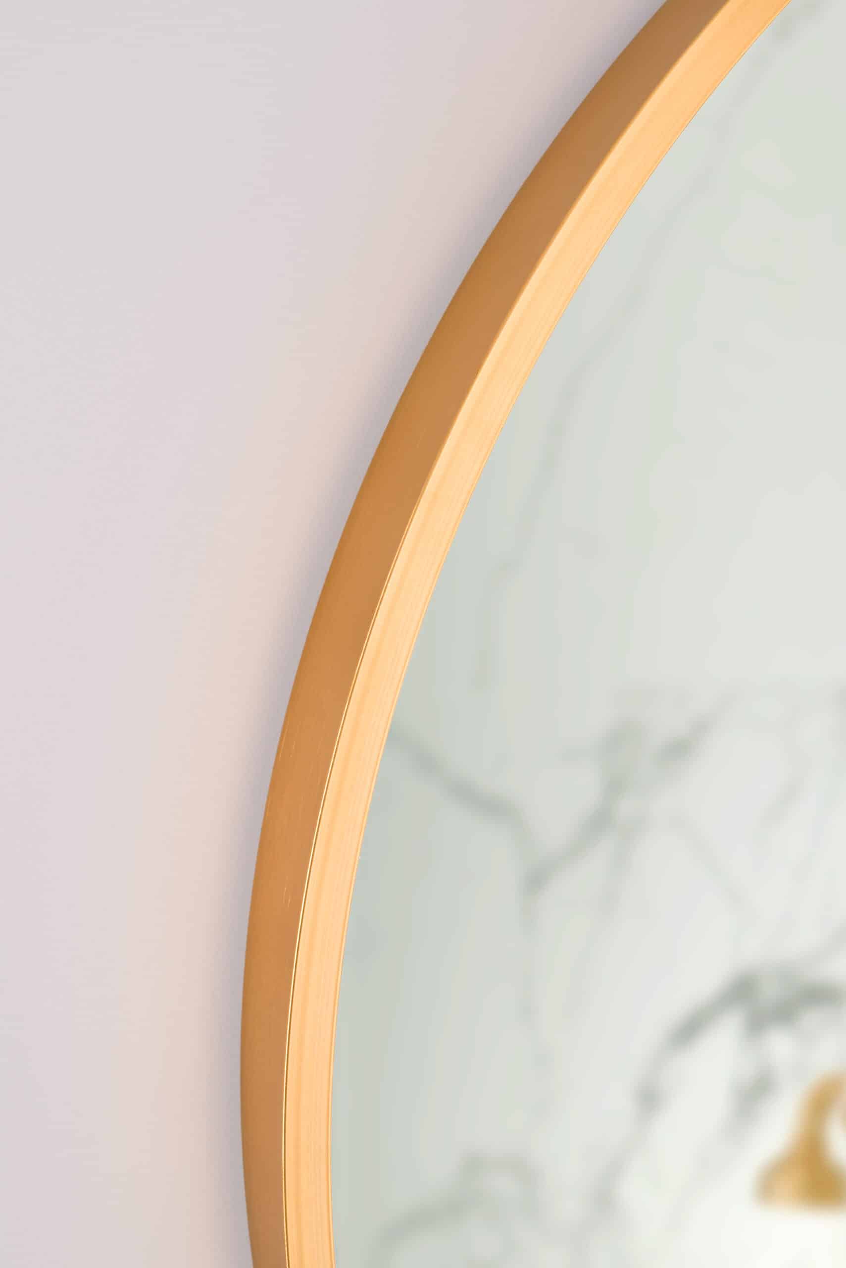 Nico Kolo Gold Kreis Wandspiegel im gelb Rahmen aus gebürstetem Aluminium Ø60 - 80-4