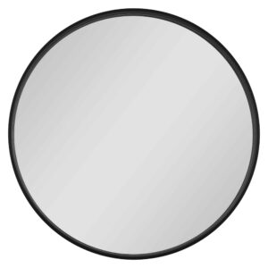 Oslo Kreis Wandspiegel im schwarzen Rahmen aus gebürstetem Aluminium Ø60 - 80-4
