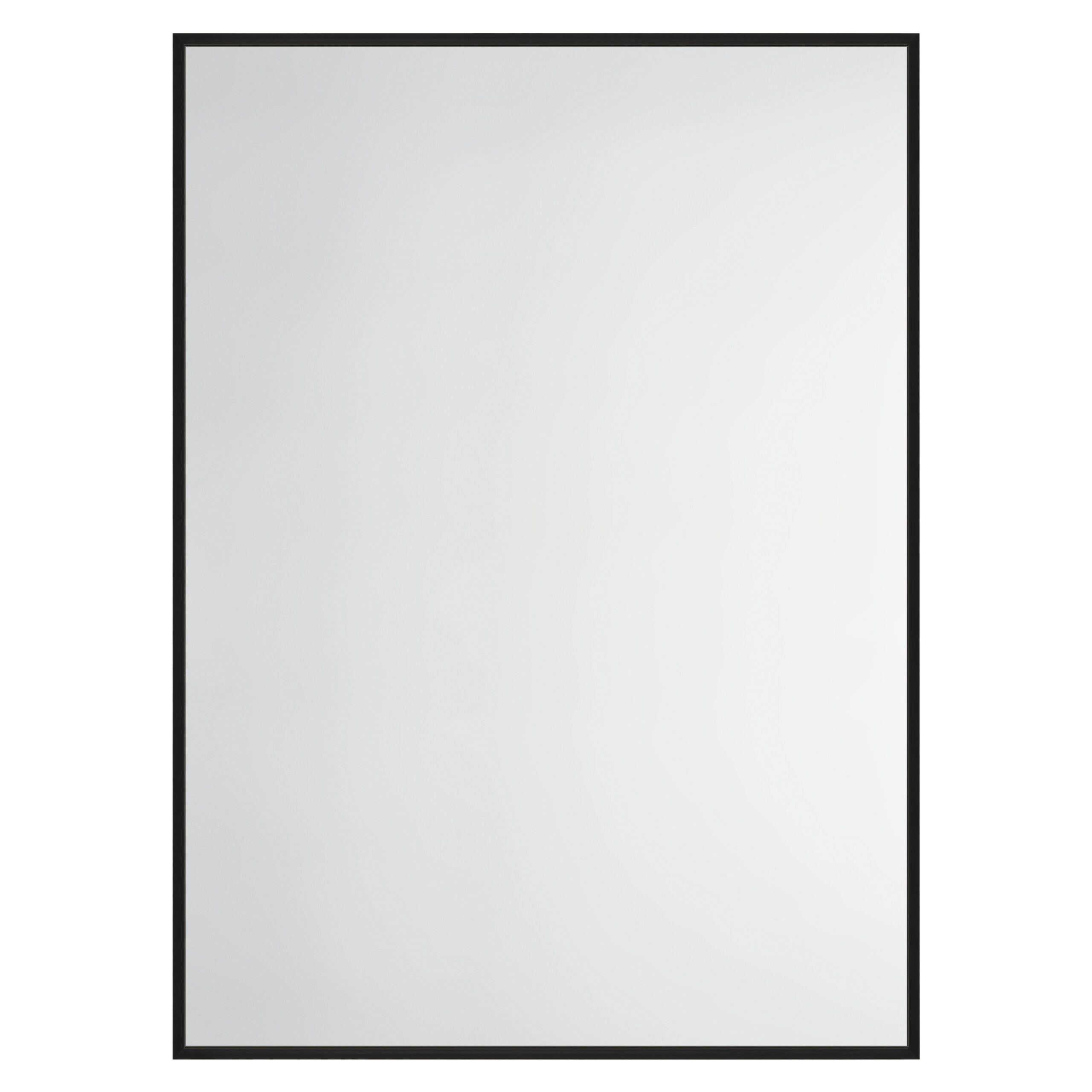 Sky Rechteck Wandspiegel im schwarzen Rahmen aus gebürstetem Aluminium-2
