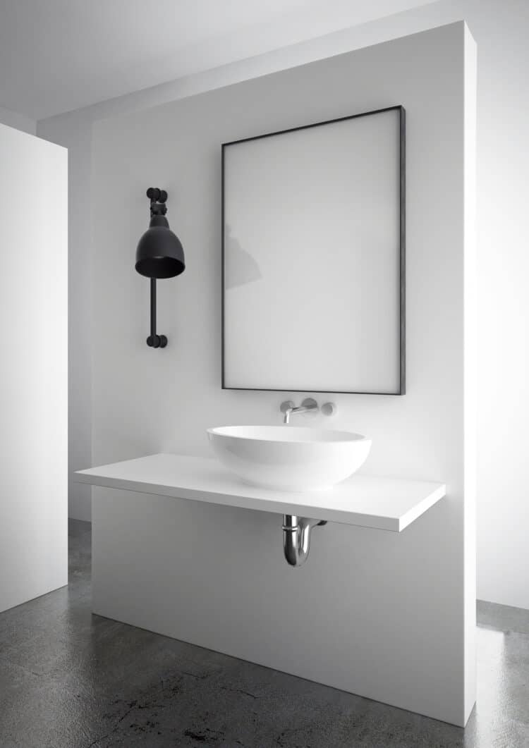 Stark Black Rechteck Wandspiegel im schwarzen Rahmen aus gebürstetem Aluminium 60 x 80 cm-1