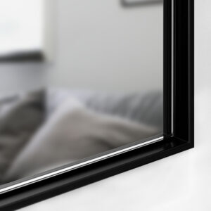 Stark Black Rechteck Wandspiegel im schwarzen Rahmen aus gebürstetem Aluminium 60 x 80 cm-3
