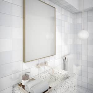 Stark Gold Rechteck Wandspiegel im gelb Rahmen aus gebürstetem Aluminium 60 x 80 cm-1