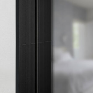 Tokio Black Ovale Wandspiegel im schwarzen Rahmen aus gebürstetem Aluminium 50 x 100 cm-2