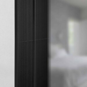 Tokio Black Ovale Wandspiegel im schwarzen Rahmen aus gebürstetem Aluminium 50 x 100 cm-2