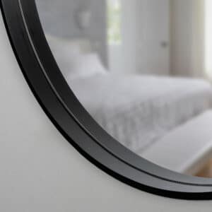 Tokio Black Ovale Wandspiegel im schwarzen Rahmen aus gebürstetem Aluminium 50 x 100 cm-3