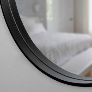 Tokio Black Ovale Wandspiegel im schwarzen Rahmen aus gebürstetem Aluminium 50 x 100 cm-3