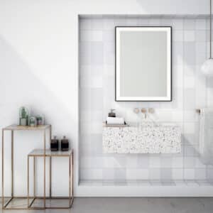 Logan Black Rechteck Wandspiegel schwarzem Aluminiumrahmen mit LED-2