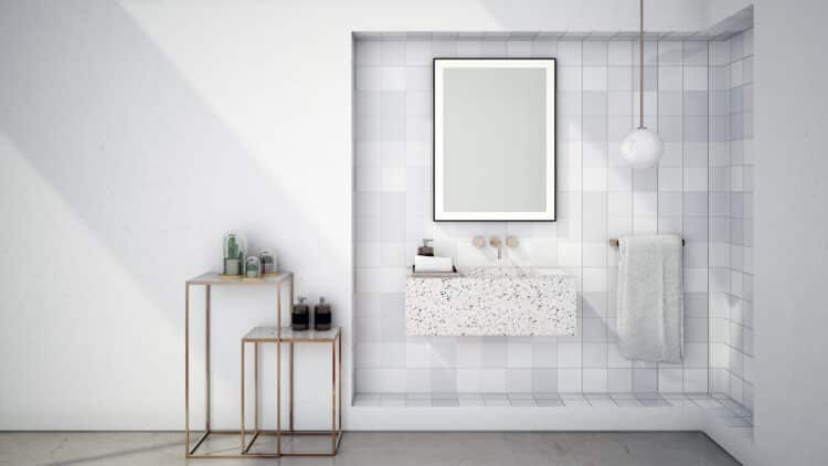 Logan Black Rechteck Wandspiegel schwarzem Aluminiumrahmen mit LED-2