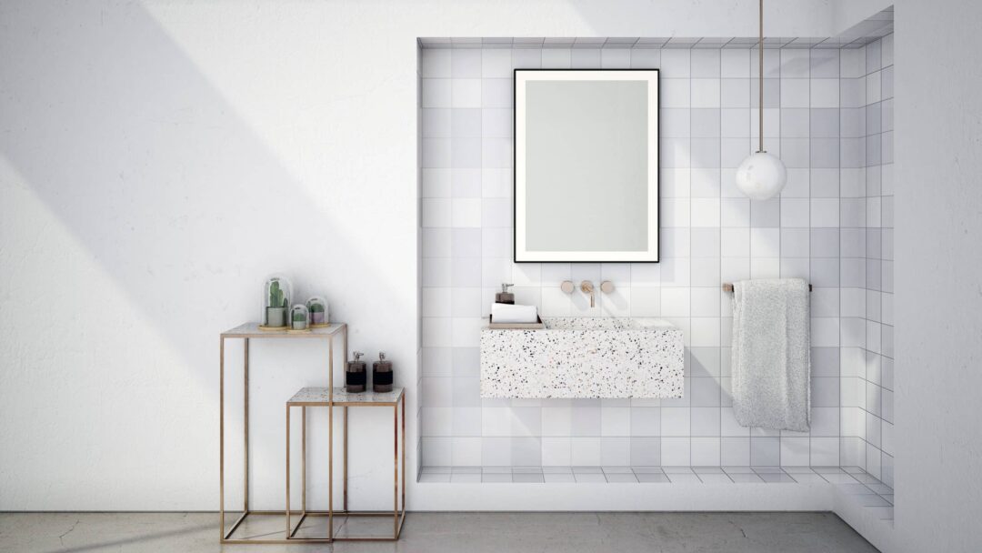 Logan Black Rechteck Wandspiegel schwarzem Aluminiumrahmen mit LED-2