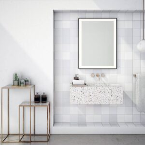 Logan Black Rechteck Wandspiegel schwarzem Aluminiumrahmen mit LED-2