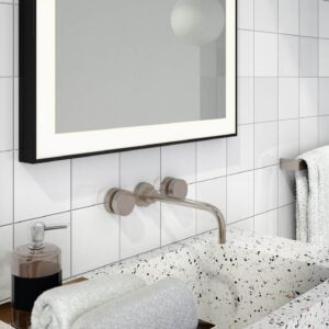 Logan Black Rechteck Wandspiegel schwarzem Aluminiumrahmen mit LED-3
