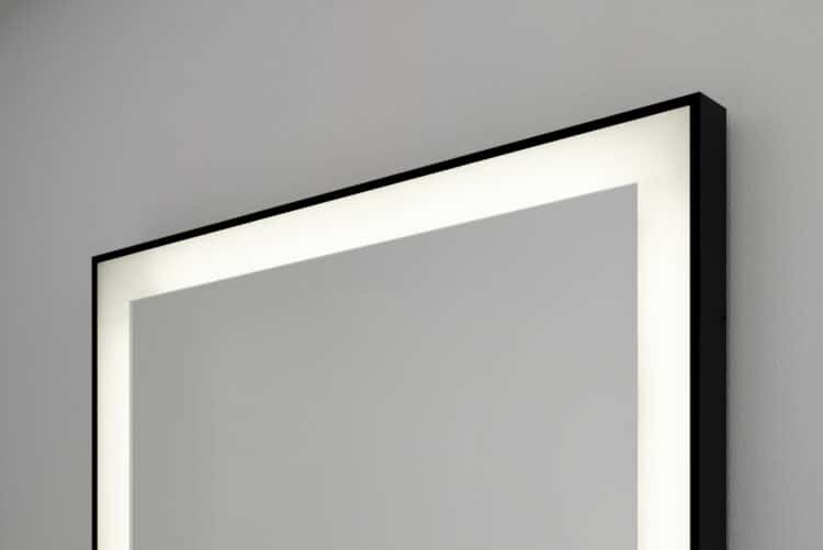 Logan Black Rechteck Wandspiegel schwarzem Aluminiumrahmen mit LED-4