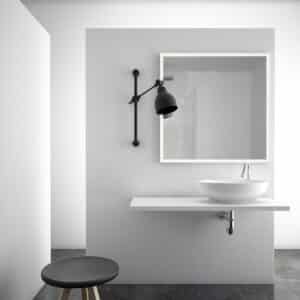 Solid Rechteck mit umlaufendem Mattstreifen Wandspiegel mit LED-1