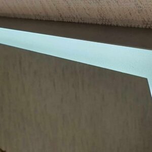 Solid Rechteck mit umlaufendem Mattstreifen Wandspiegel mit LED-4