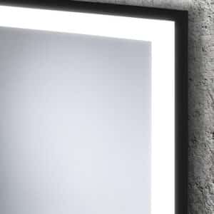Solid Black Rechteck Wandspiegel schwarzem Aluminiumrahmen mit LED-2