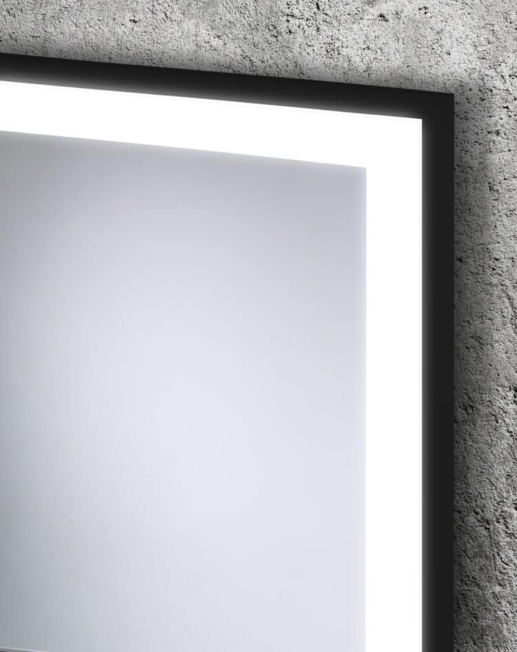 Solid Black Rechteck Wandspiegel schwarzem Aluminiumrahmen mit LED-2
