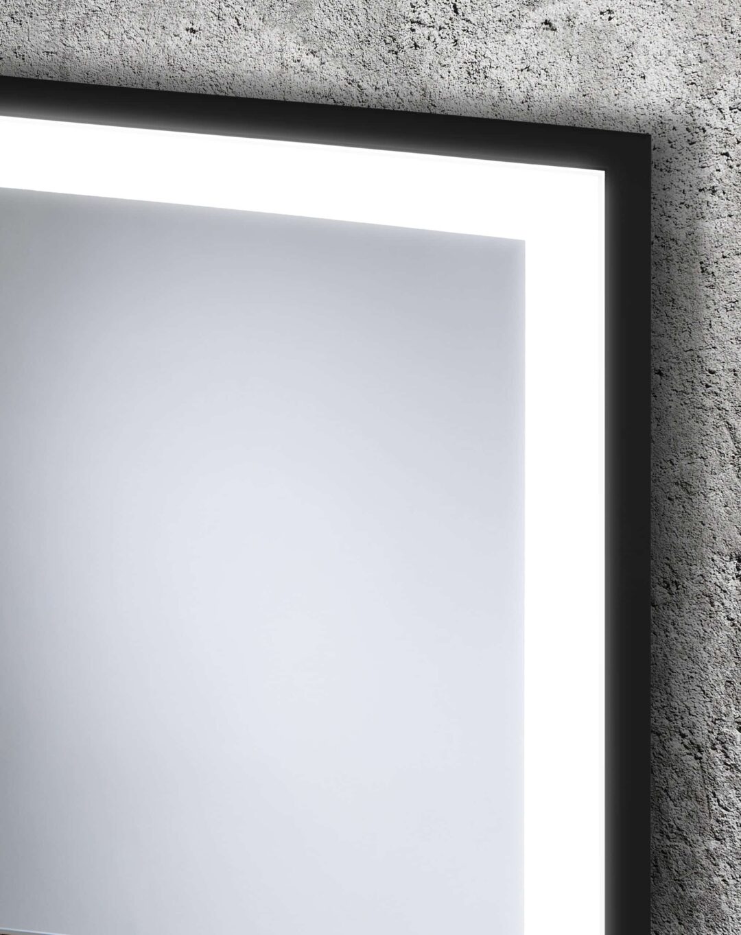 Solid Black Rechteck Wandspiegel schwarzem Aluminiumrahmen mit LED-2