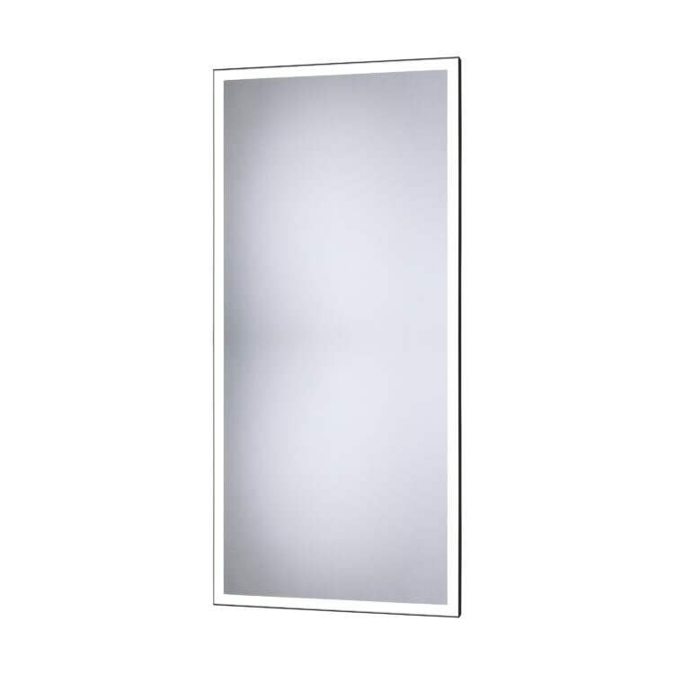 Solid Black Rechteck Wandspiegel schwarzem Aluminiumrahmen mit LED-3