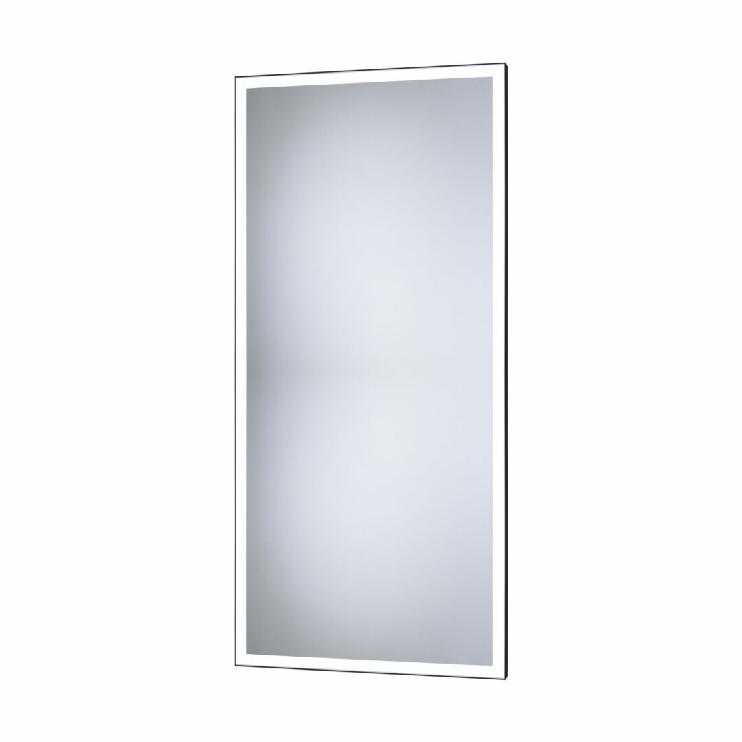 Solid Black Rechteck Wandspiegel schwarzem Aluminiumrahmen mit LED-3