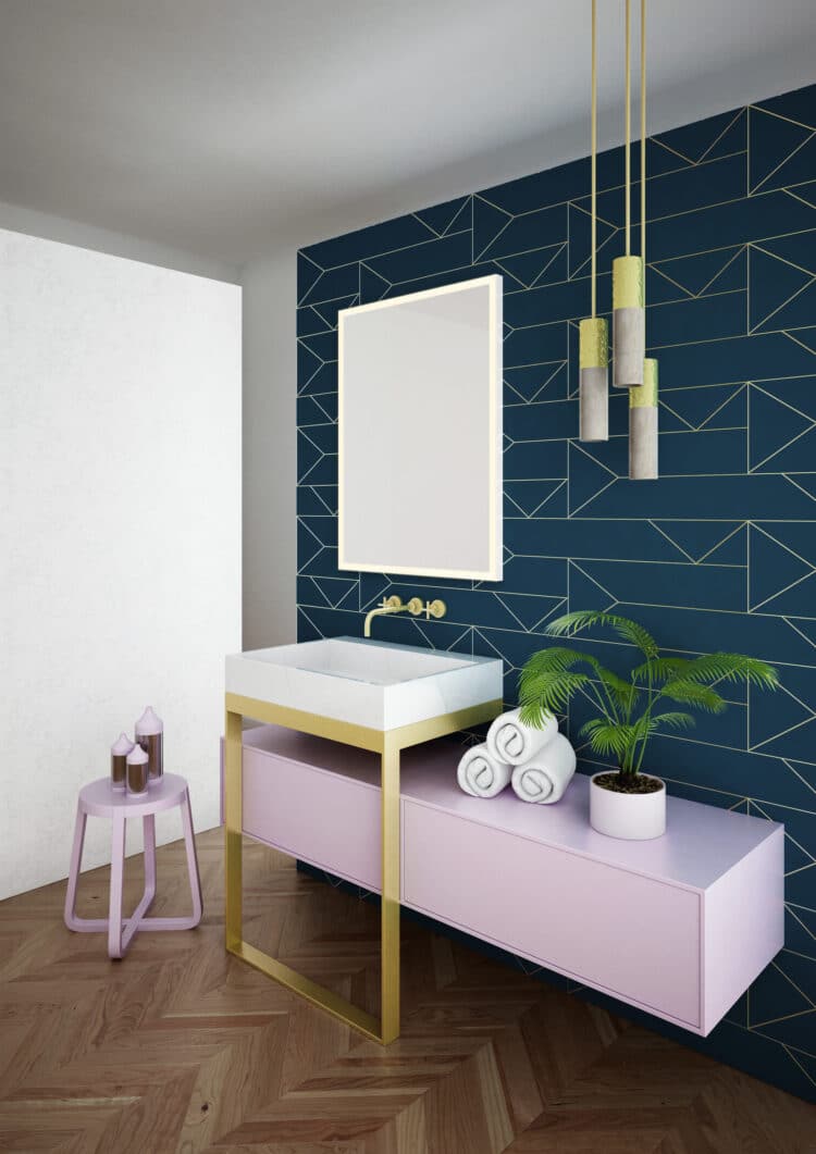 Solid White Rechteck mit umlaufendem Mattstreifen Wandspiegel mit LED. Rahmenfarbe - Weiß 60 x 80 cm-1