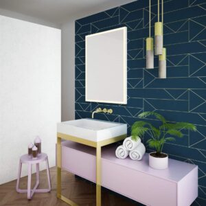 Solid White Rechteck mit umlaufendem Mattstreifen Wandspiegel mit LED. Rahmenfarbe - Weiß 60 x 80 cm-1