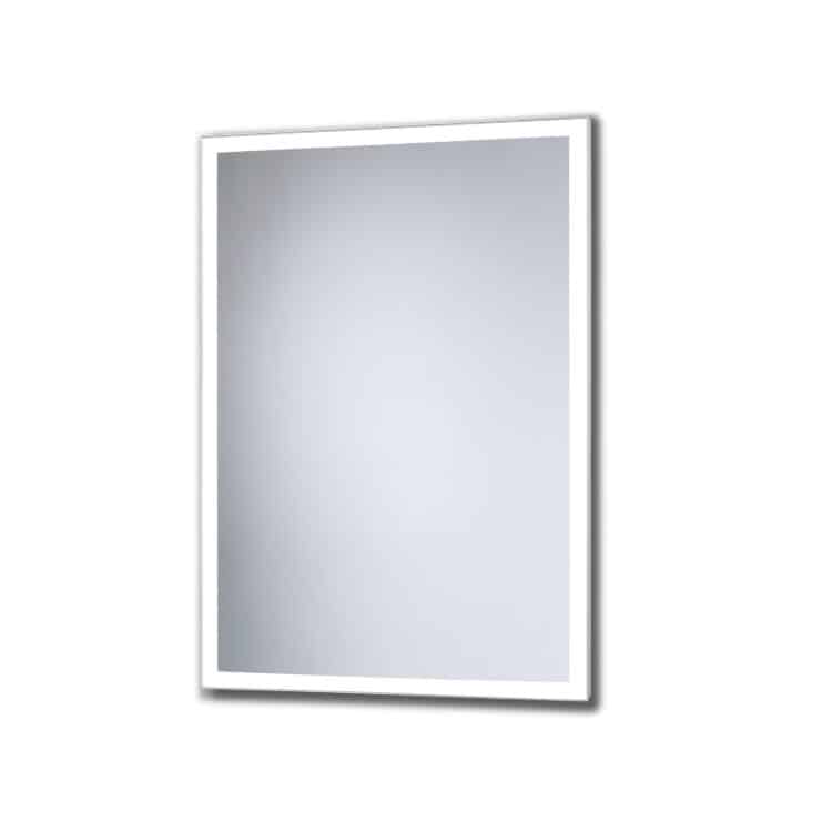 Solid White Rechteck mit umlaufendem Mattstreifen Wandspiegel mit LED. Rahmenfarbe - Weiß 60 x 80 cm-2