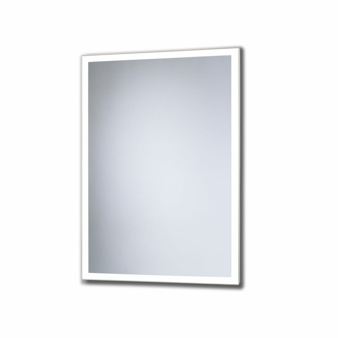 Solid White Rechteck mit umlaufendem Mattstreifen Wandspiegel mit LED. Rahmenfarbe - Weiß 60 x 80 cm-2