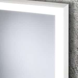 Solid White Rechteck mit umlaufendem Mattstreifen Wandspiegel mit LED. Rahmenfarbe - Weiß 60 x 80 cm-3
