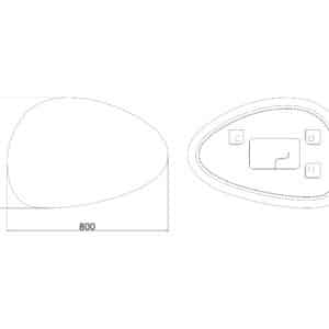 beleuchten die Wand hinter dem Spiegel. Wandspiegel LED 80 x 55 cm-2