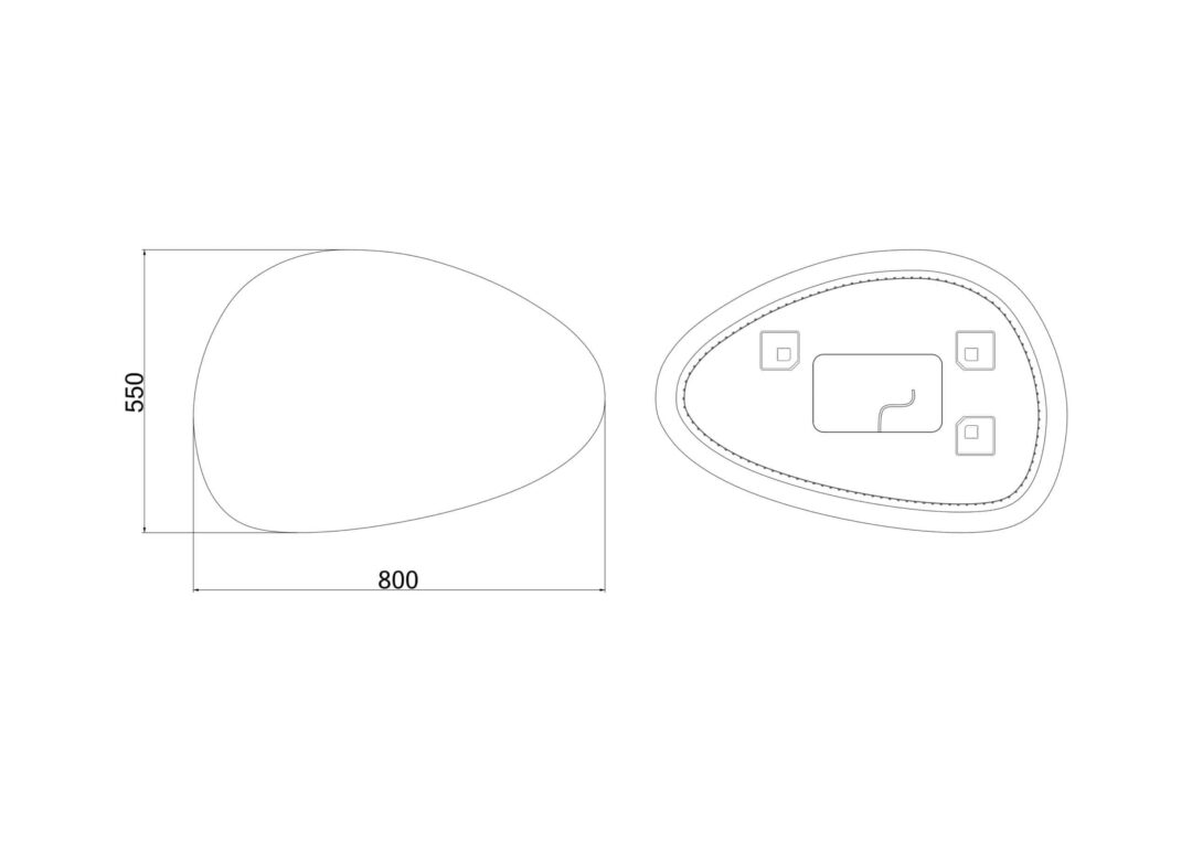 beleuchten die Wand hinter dem Spiegel. Wandspiegel LED 80 x 55 cm-2