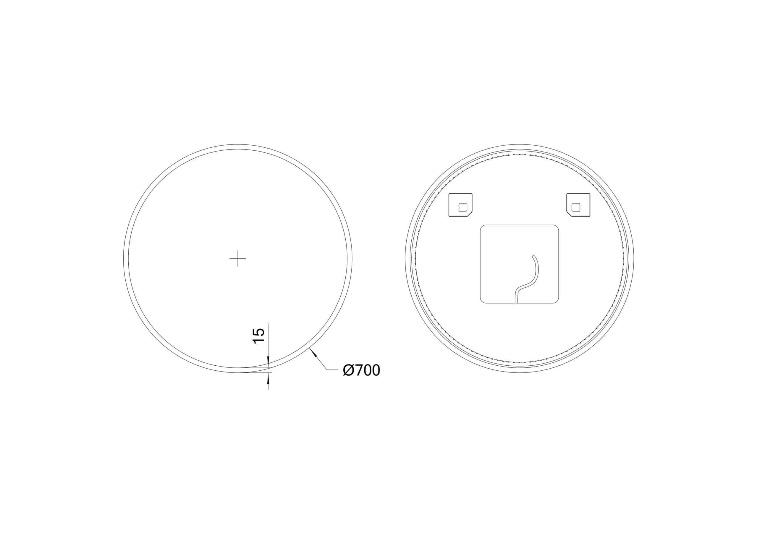 beleuchten die Wand hinter dem Spiegel.Wandspiegel LED Ø70 - Ø80-2