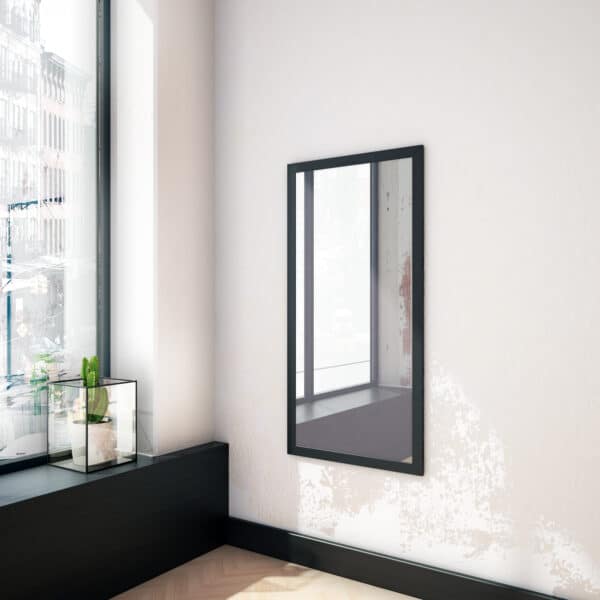 Slim Black Spiegel in einem schwarzen MDF-Rahmen mit dekorativem Furnier-1