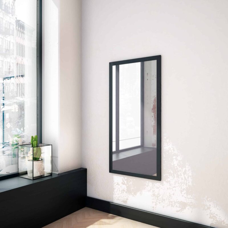 Slim Black Spiegel in einem schwarzen MDF-Rahmen mit dekorativem Furnier-1