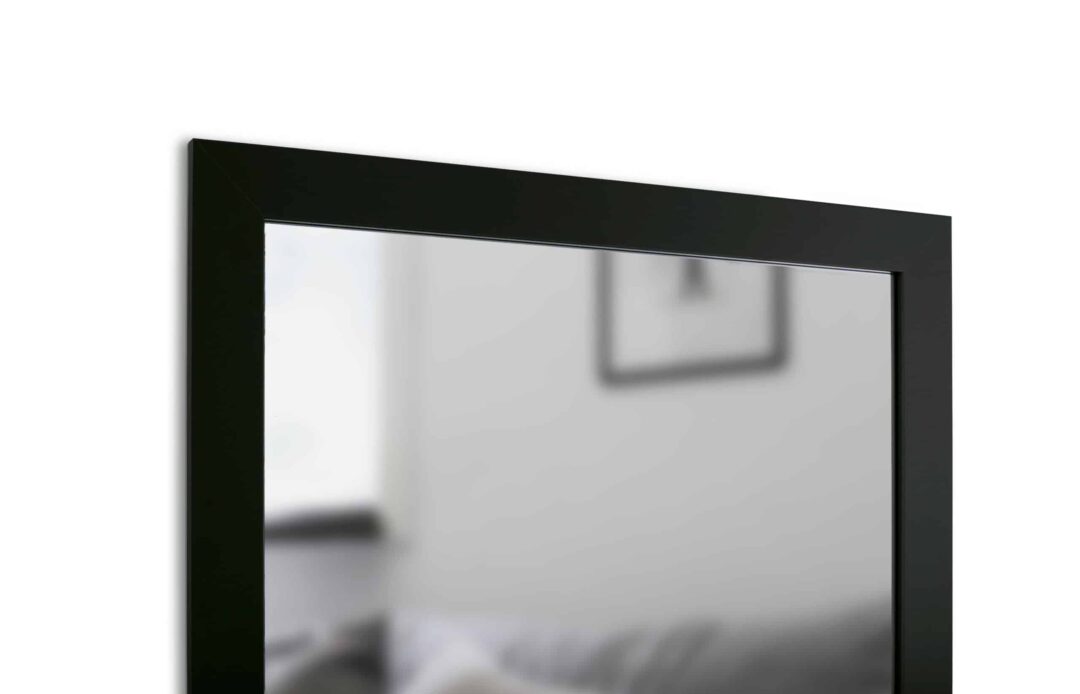 Slim Black Spiegel in einem schwarzen MDF-Rahmen mit dekorativem Furnier-4