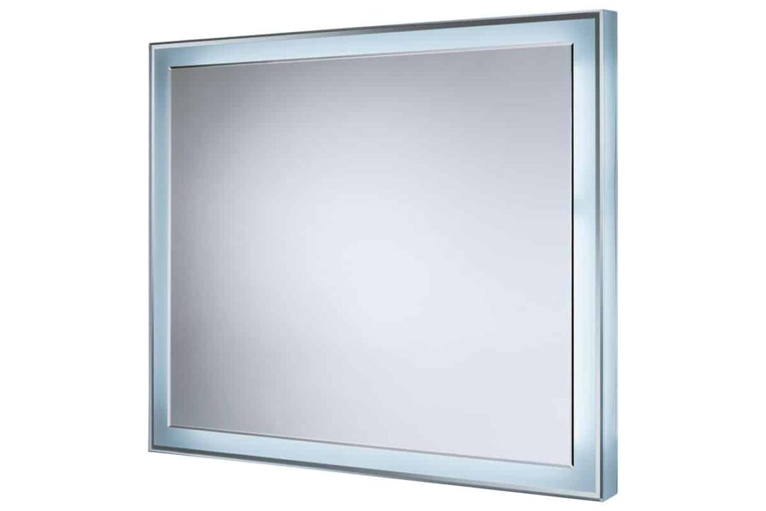 Forte Quadrat - Rechteck Wandspiegel Mattstreifen an der Außenfläche der Glastruhe und die seitlichen Glaswände werden durch LED-Dioden beleuchtet-2