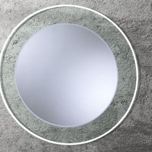 abgeschrägter Spiegel mit matten Kanten mit LED Ø60 - 80-1