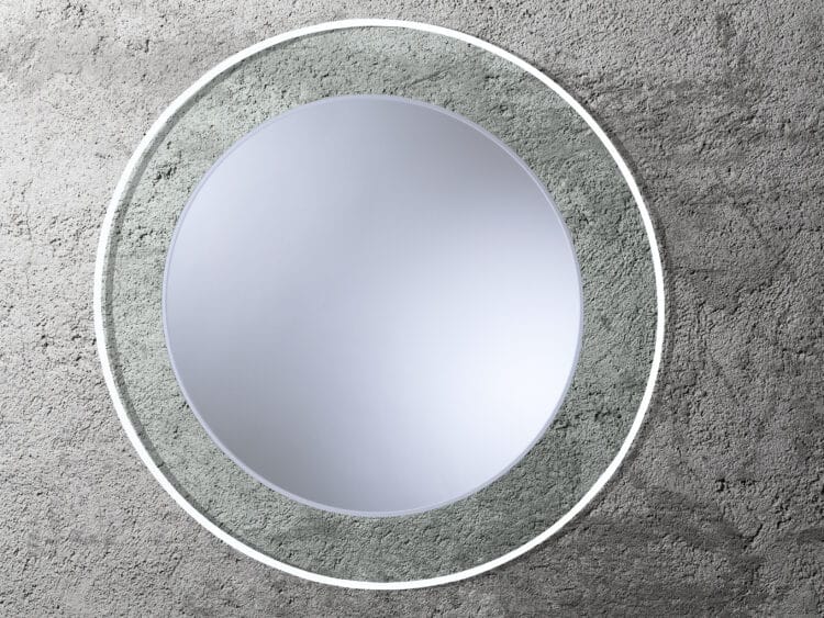 abgeschrägter Spiegel mit matten Kanten mit LED Ø60 - 80-1